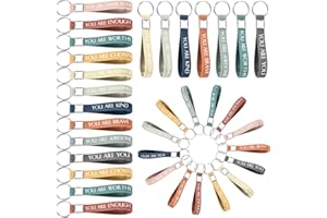 INBAGI 30 Pcs Inspirational Quote Keychains Motivational Key Rings Employee Teacher Appreciation Gifts Thank You Gift (Pastel Color)