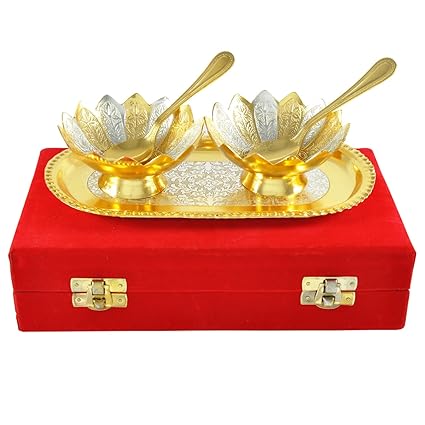 Richi Rich Gold And Silver Plated Bowl Tray Set
