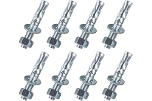 Metalsuberg 1/2"x3" Wedge Anchor by Zinced of Heavy-Duty Fastener for Cement and Concrete (8pcs Pack)