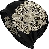 Men Vikings Beanie Caps,Norse Rune Skull Cap Knit Hat Slouchy Cap Autumn Summer Casual Beanies Hat