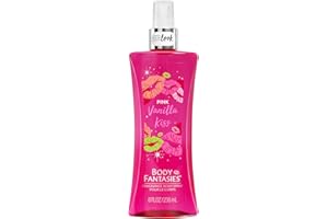 Parfums De Coeur Body Fantasies Signature for Women Pink Vanilla Kiss Fantasy Fragrance Body Spray, 8.0 Ounces