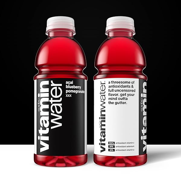 VITAMINWATER XXX AÇAI BLUEBERRY POMEGRANATE NUTRIENT ENHANCED FLAVORED WATER BEVERAGE, 20 FL OZ BOTTLES, 12 PACK