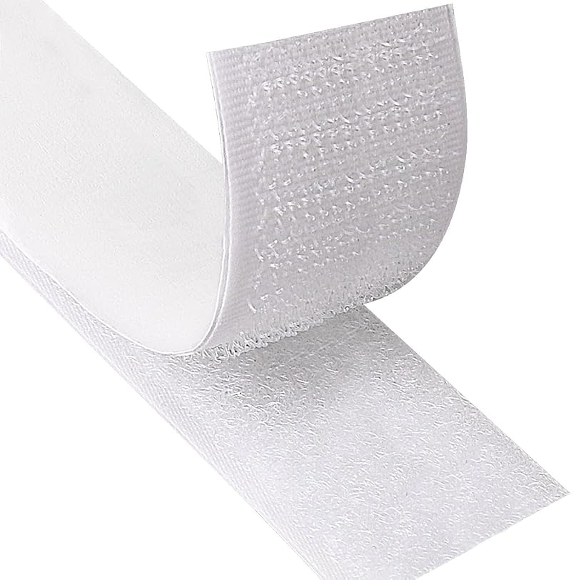 Blooven 3 m Hook and Loop Tape 30 mm Self Adhesive White Fastening Strip