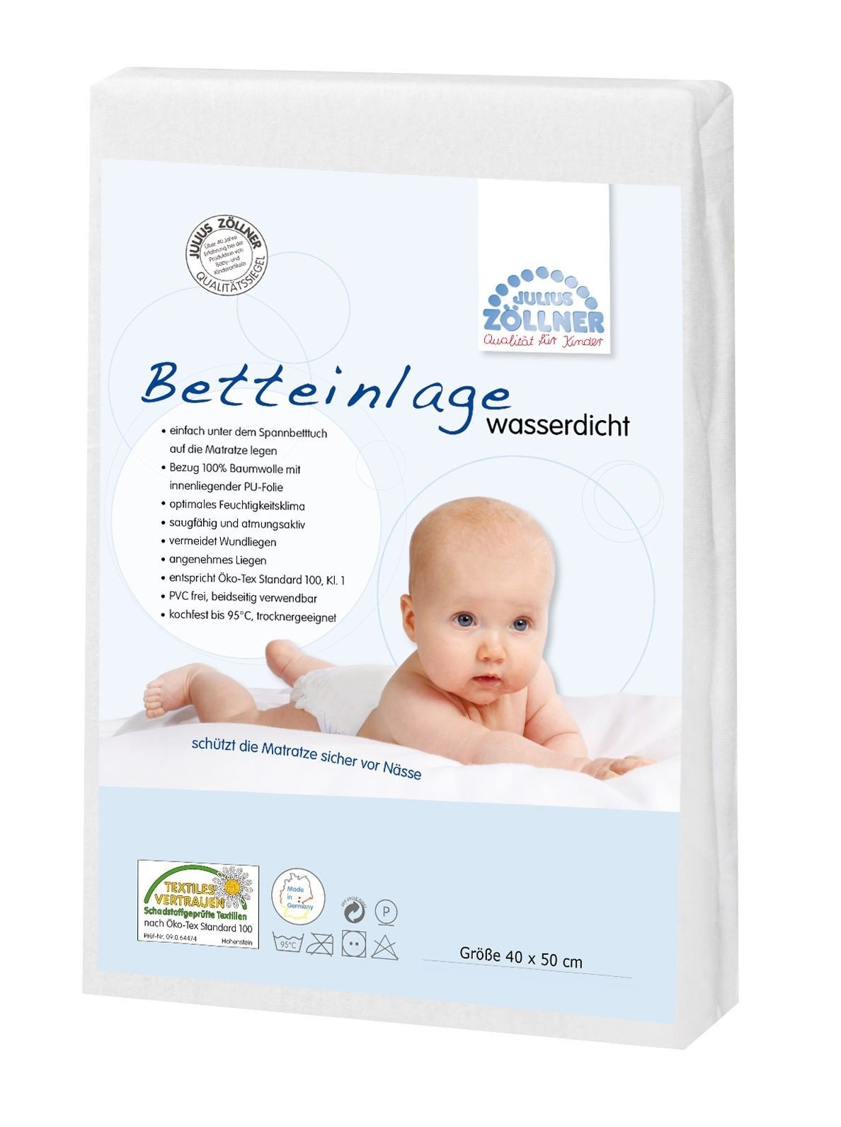 Julius Zöllner - Waterproof Bed Liner - Mattress Protector 40 x 50 cm