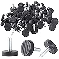 28 PCS M6 Thread Adjustable Furniture Levelers, Galvanized Steel Levelers Screw for Furniture Legs, Threaded Leveling Feet Glides for Table Legs, Chair Legs, Cabinet and Sofa Legs