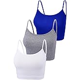 Boao 3 Pcs Crop Camisole Top Spaghetti Strap Tank Sleeveless Crop Tank Top for Women Sports