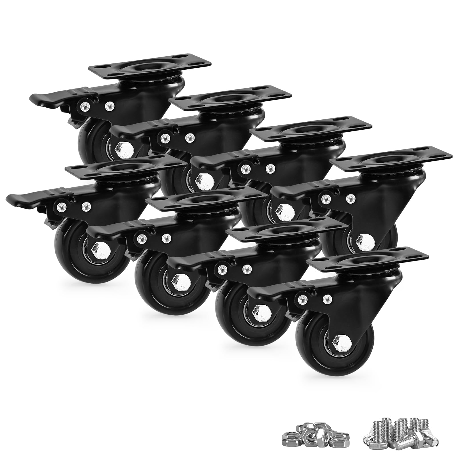Caster Wheels, Heavy Duty 2 Inch Casters Set of