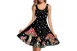 Dreaweet Casual Sleeveless Dresses for Women Girls, Round Neck Tank Dresses with Pockets Summer Sundress Size XS-4XL