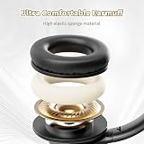 KVIDIO Bluetooth Headphones Over Ear 65H Playtime Mic Foldable Deep Bass HiFi view 5
