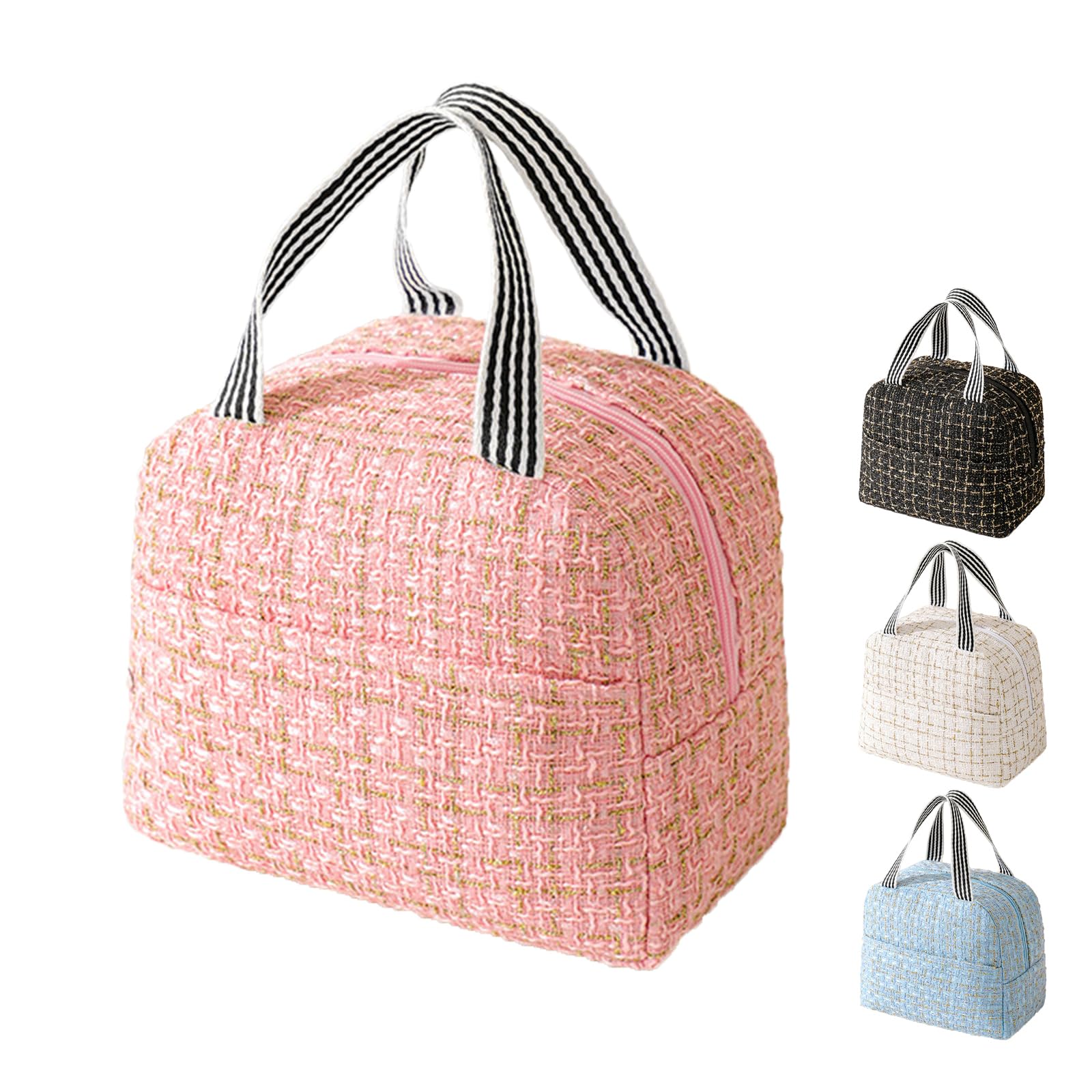 Lunch Bags for Women Insulated Lunch Bags Adults Cooler Bag Water-Resistant Thermal Leak-Proof Lunch Organizer for Children Girls Men Work Picnic Pink