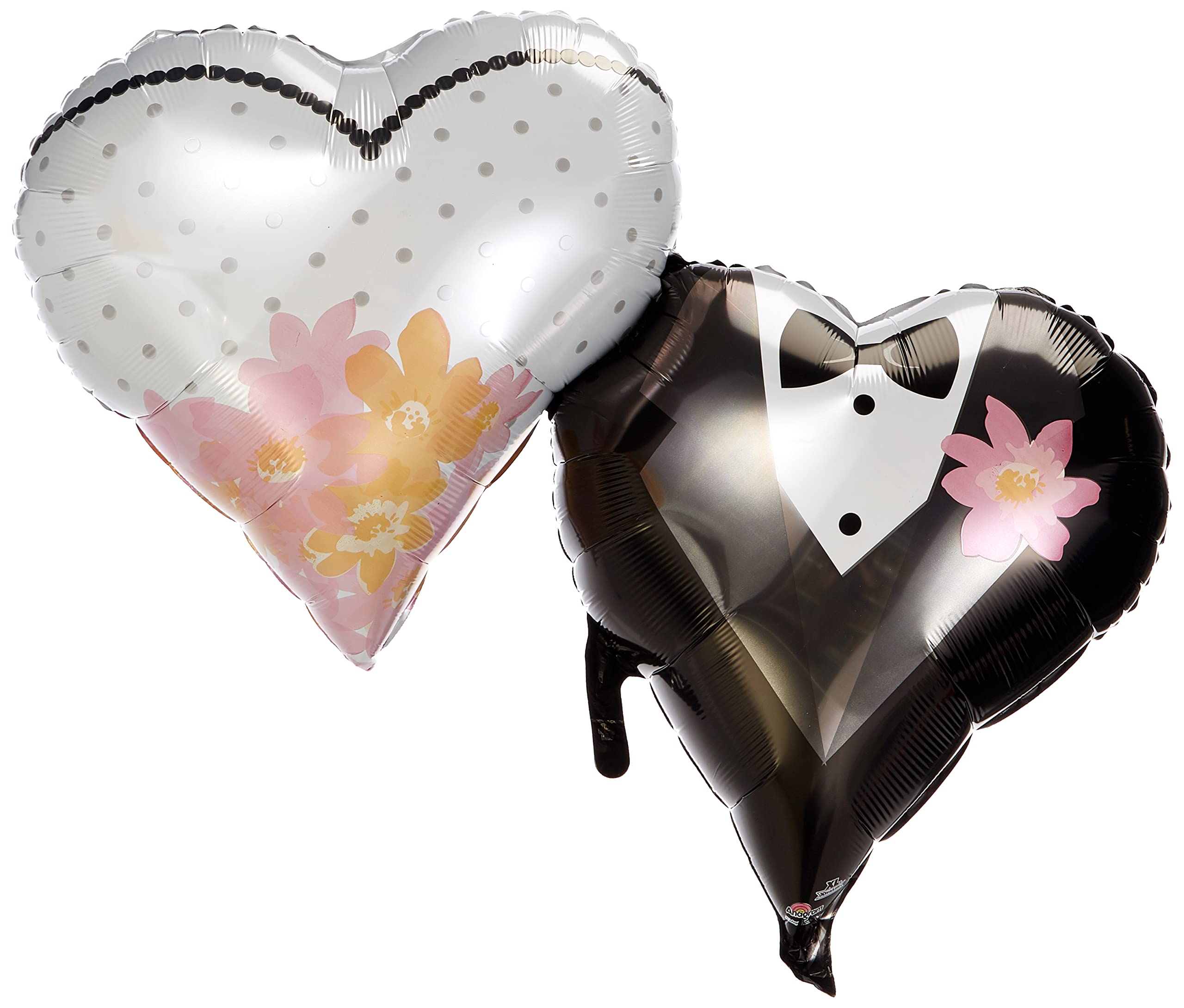 Amscan 3084201 - Wedding Couple Hearts Foil SuperShape Balloon - 30"