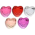 Winoo Design 50 PK Shiny Heart Plates - Paper Heart Shaped Plates for Valentine's Day Decor