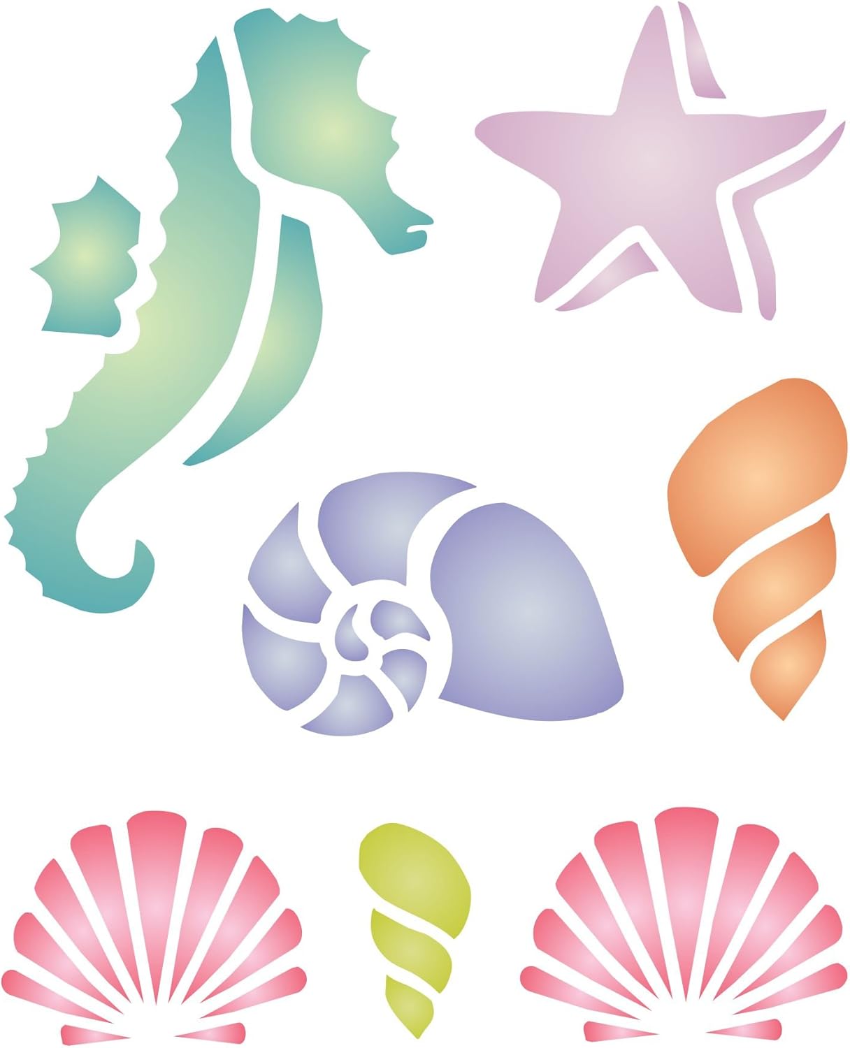 Ocean Stencil 12.5 x 15cm (M) Reusable Sea Shell Nautical Seashore