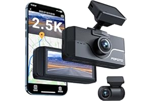 Dash Cam Front and Rear - POFOTO 2.5K 1440P 60fps and 1080P 30fps Dash Camera for Cars, HDR Night Vision, Parking Mode, Dash cam Build in WiFi GPS, G-Sensor, 3.16 IPS, Support 256GB Max (R2)