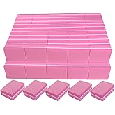Nail Buffers (100 Pack), Mini Buffer Block Nail File for Acrylic and Natural Nails, 100/180 Grit Nail Buffer Block Bulk Buffing Blocks for Nail Buff Professional Manicure File Blocks Set Hot Pink