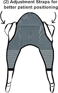 Padded U-Sling with Head Support, Universal Patient Lift Sling, Size Medium, 600lb Capacity