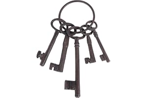 Rowfad Cast Iron Keys Decor Vintage Pirate Keys Skeleton Keys For Antique Style Treasure Chest Keys Set Halloween Prop