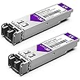 XZSNET 1000BASE-SX SFP Transceiver, 1.25G SFP to LC Multimode Fiber Module Compatible with Cisco GLC-SX-MMD, Ubiquiti UniFi UF-MM-1G, Mikrotik, Meraki, Netgear AGM731F, D-Link and More, 2 Pack