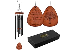 BUIOATA Memorial Gifts for Loss of Son,Memorial Wind Chimes 25'', Loss of Son Sympathy Gifts, Home Decor Outdoor Garden, Soothing Melodic Tones with Mute Option
