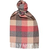 Glen Isla 100% Cashmere Scarf 70.8X11.8IN Classic Plaid Brushed Pink - Made In Scotland
