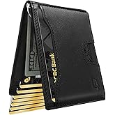 ECOZATU Slim Minimalist Wallet for Men- Money Clip Wallet | Bifold Men Wallets | RFID Blocking Wallet | Genuine Leather Wallets for Men | 12 Card Holder Mens Wallet | Mens Front Pocket wallet