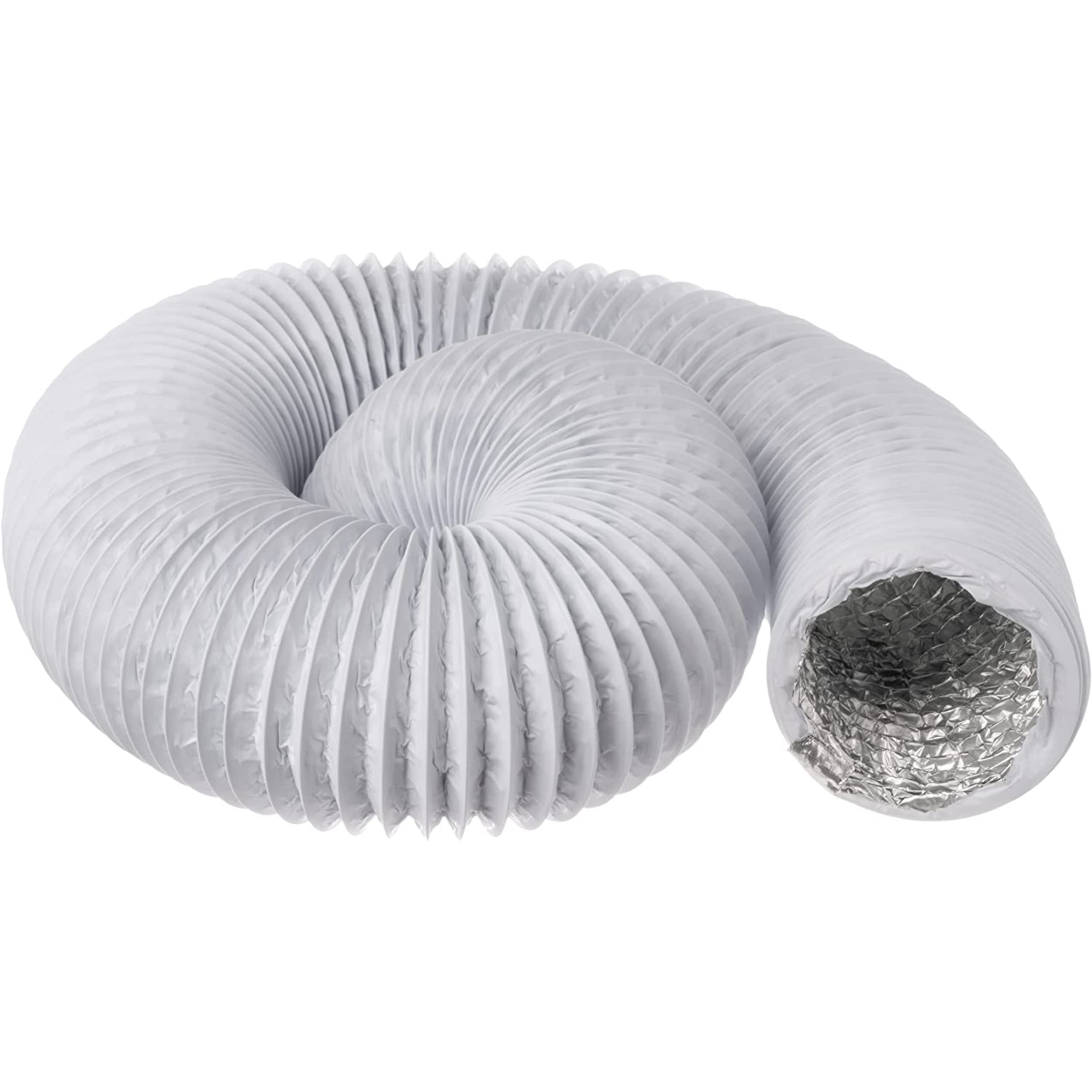 Ø 125mm / 3m PVC Aluminium Flexible Ducting - White Ventilation Duct Hose for Tumble Dryer, Cooker Hood, Extractor Fan, Air Conditioner