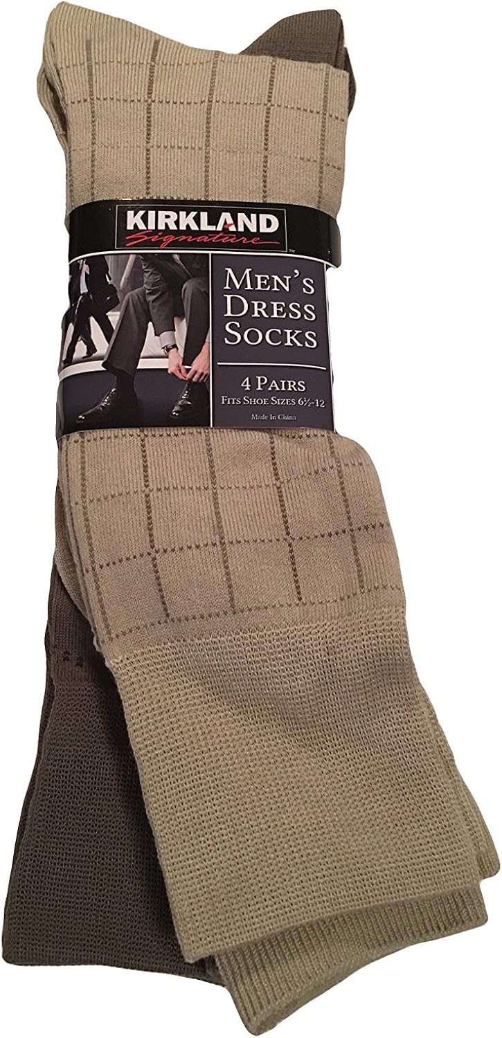 Kirkland Signature Mens Dress Socks 4 Pairs Fits Shoe