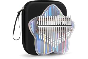 Beveetio Clear Kalimba Thumb Piano With Eva Protective Case, Transparent Crystal Kalimba 17 Key, Musical Instrument Gifts, Star Finger Piano, Acrylic Mbira…