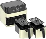 EMtronics Dual Air Fryer 9L 8 Pre-sets Cream view 3