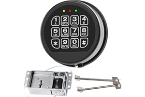 Gun Safe Lock Replacement with 2 Override Keys & Solenoid Black Keypad Safe Electronic Safe Lock for Fireproof Safe Box