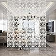Yizunnu Hanging Room Divider,White DIY Panel Screens Partition,12 Pieces Wood-Plastic Panel Screen,Wall Dividers Room Decoration for Home Bedroom Office Shop Decor, 11.4" x 11.18"