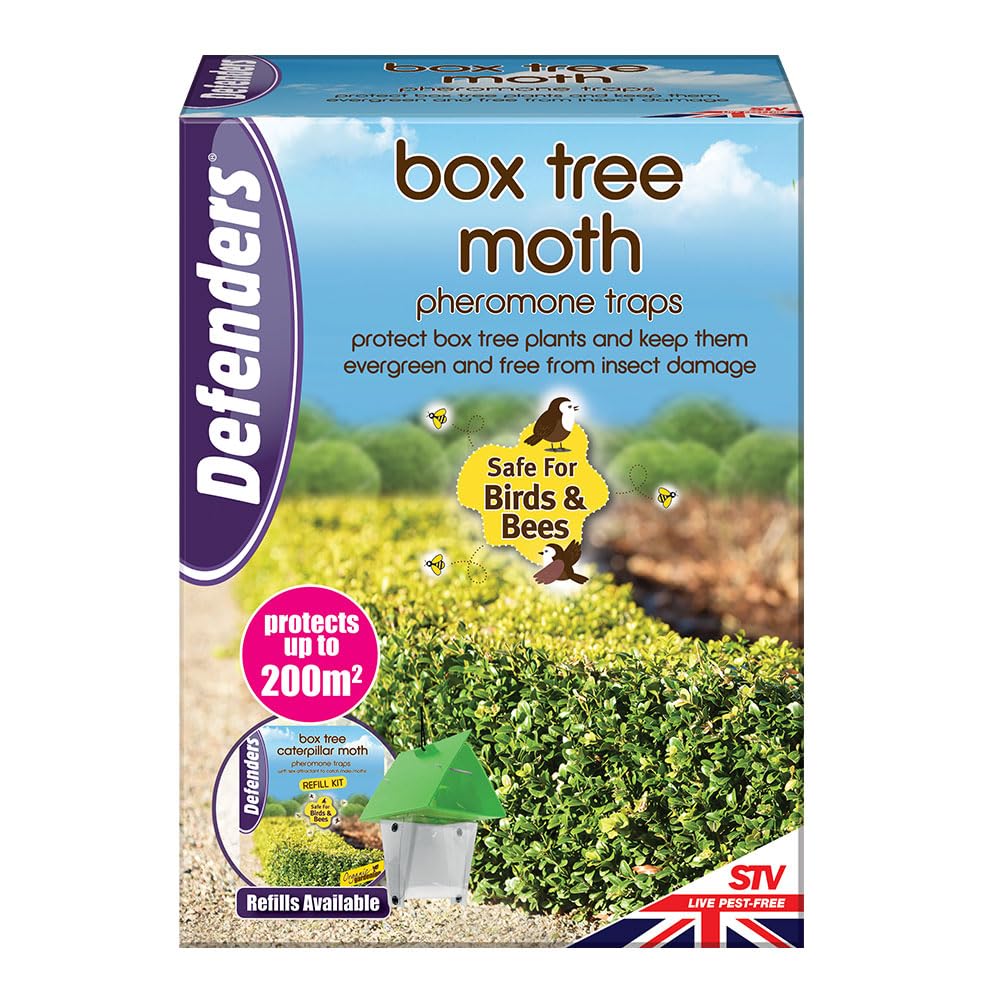 Defenders Box Tree Moth Pheromone Trap – Refillable and Re-usable Protect Box Tree Plants and Keep them Evergreen and Free from Insect Damage
