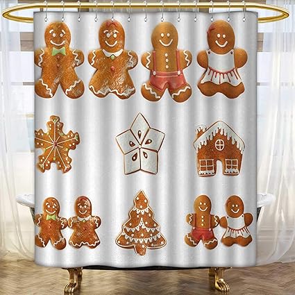 Amazon Com Anhounine Gingerbread Man Shower Curtains Mildew