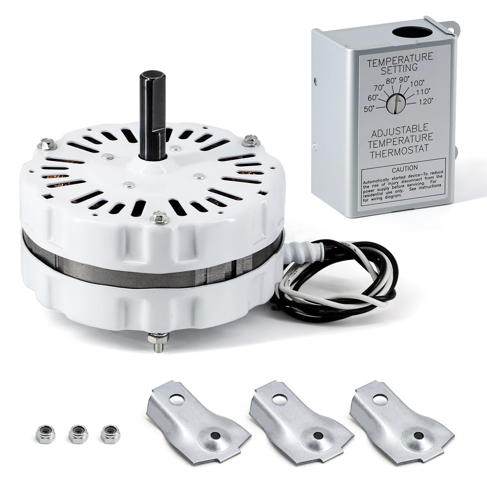 Photo 1 of Aibabcue F0510B2944 F0510B2497 Power Vent Attic Fan Motor & 58033 Adjustable Thermostat Control Kit Replacement for Lomanco Lomancool 2000, 1800 Series
