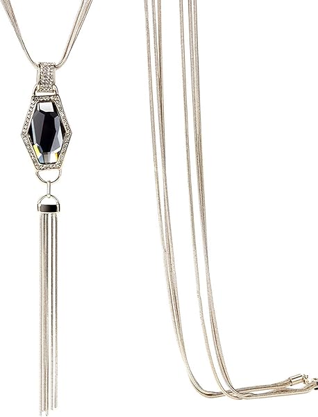 Amazon T400ジュエリー ロングネックレス レディース フリンジ