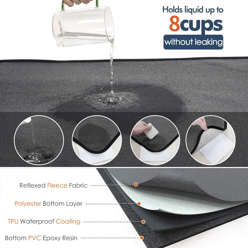 ULIGOTA Extra Large Washable Dog Pee Pad 165x121cm Non-Slip Pet Playpen Mat Waterproof Reusable Floor Mat for Puppy/Senior Dog Whelping Incontinence Housebreaking - Image 4