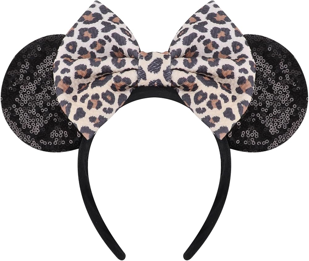 DRESHOW Glitter Mouse Ears Headband Sequin Bow Party Cosplay Costume Women