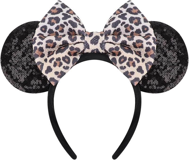 DRESHOW Glitter Mouse Ears Headband Sequin Bow Party Cosplay Costume Women
