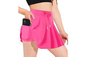 Hvididan Girls Tennis Skirt Athletic Skort Butterfly Flowy Skorts for Kids Shorts with Pocket