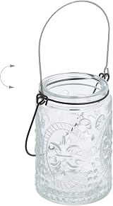 Relaxdays Candle Lanterns Set of 12, Glass Tea Light Holders, Vintage Design view 6