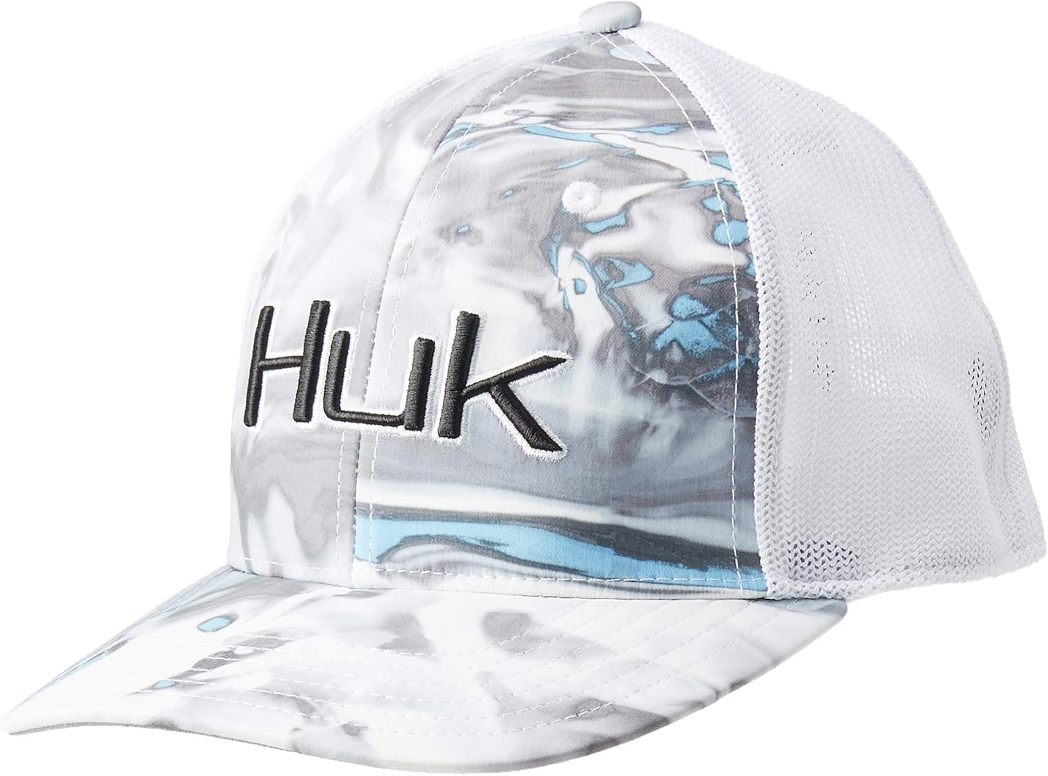 HUK Men's Camo Trucker Stretch Cap AntiGlare Hat with UPF 30+ Sun