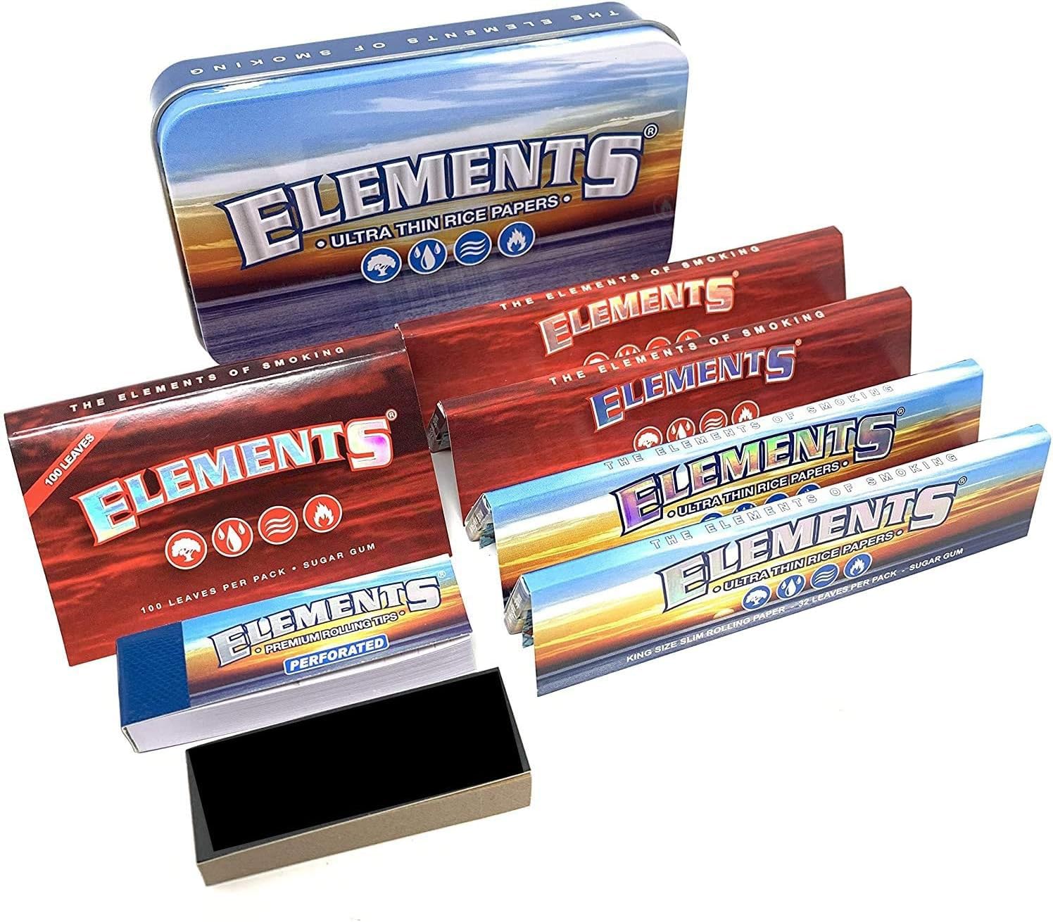 Reds Tips Elements Blue Metal Tin Papers and Tips