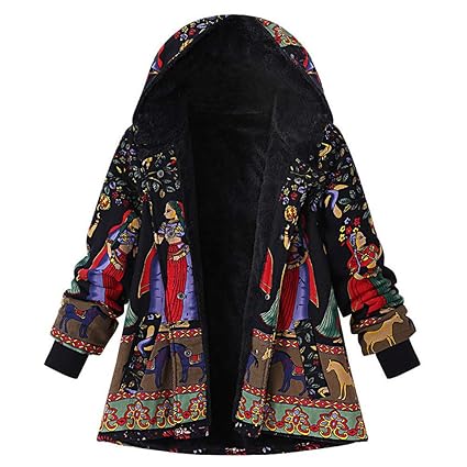 OIKAY Plus Größe Damen Mit Kapuze Langarm Baumwolle Leinen Flauschigen Pelz Reißverschluss Outwear Mäntel