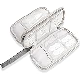 LynxLink Travel Contact Lenses Case Fits 8 Daily Disposable Contacts,Portable 3 in 1 Eye Care Contact Lens Solution and Color Contacts Case,8 Compartments(Beige