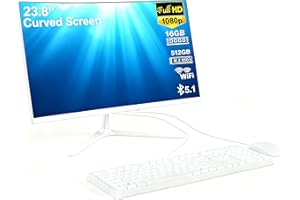 23.8inch All-in-One Computer Core i7 7700HQ(up to 3.8Ghz) 16GB RAM 512GB SSD All in One PC WiFi6 Bluetooth 5.0 Complete with 