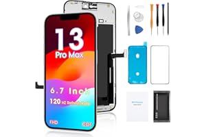 DIYRepair for iPhone 13 Pro Max Screen Replacement 6.7’, COF FHD 3D Touch Display Full Repair kit, 120Hz Promotion, Digitizer Assembly with Tools Set, Tempered Glass, Instruction