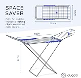CUQOO Premium Foldable Clothes Airer 22 Bars Stainless Steel Drying Rack view 5