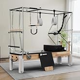 Pilates Reformer, PAETA 92" Wooden Pilates Reformer Machine with Springs, Pilates Machines for Home Use and Studio, Pilates Equipment with Sitting Box, Jump Board and Accessories
