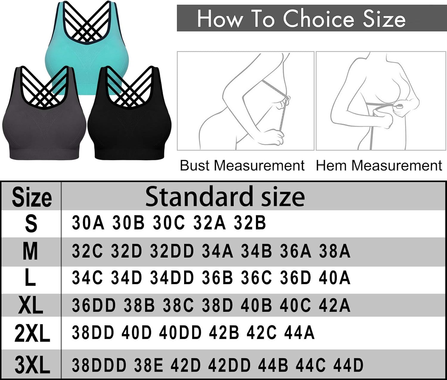 3 Pack Sports Bras for Women High Impact Padded Workout Yoga Bra Fitness Activewear at  Women’s Clothing store
