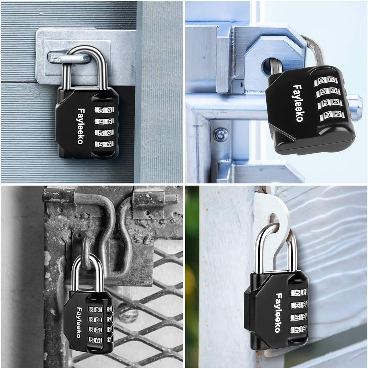 Combination Lock, 2 Pack, 4 Digit Combination Padlock for School Gym Sports Locker, Fence, Toolbox, Case, Hasp Cabinet Storage. Black - - 